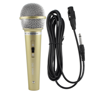 家用有线话筒 手持心型外接音响K歌麦克风带线3.5米6.5mm动圈麦