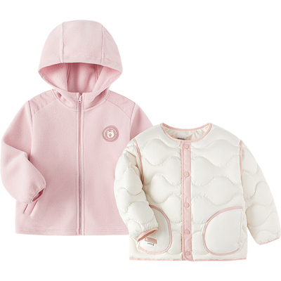 巴拉巴拉儿童羽绒服摇粒绒外套厚