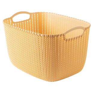 居家家仿藤编织收纳筐桌面置物框水果零食整理盒塑料杂物储物篮子