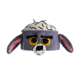 汤姆猫秃顶帽子手工毛线针织猫和老鼠秃头焦虑秋冬天玩笑礼物帽子