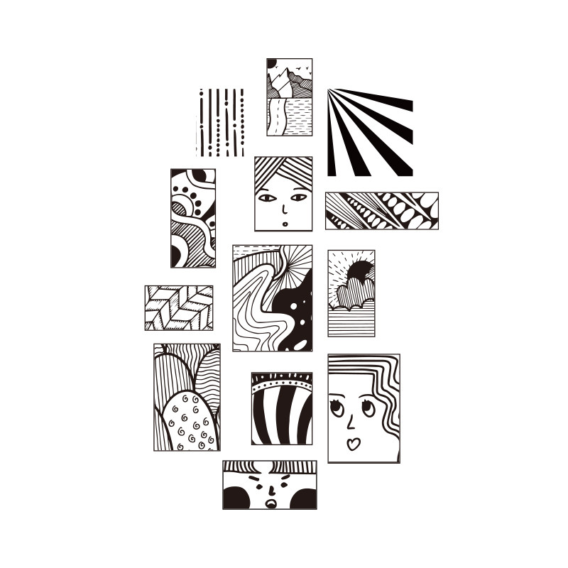 线描画室氛围布置美术教室装饰墙面幼儿园环创材料主题成品工区境