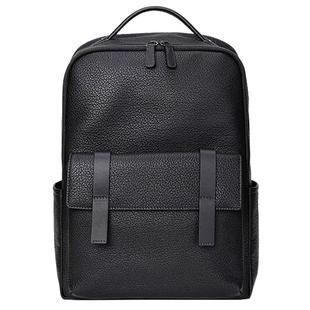 商务背包男士通勤电脑男款大容量出差皮革书包旅行笔记本双肩包男