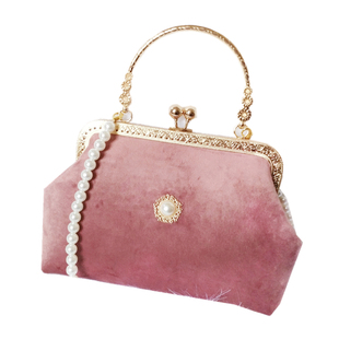 神隐《相思子》丝绒仙气珍珠晚宴复古旗袍汉服口金包手提斜跨女包