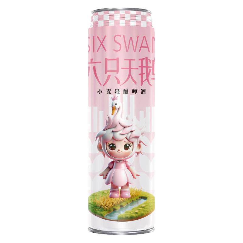 【官方授权正品】六只天鹅小麦轻酿白啤酒720ml*12罐装整箱网红酒
