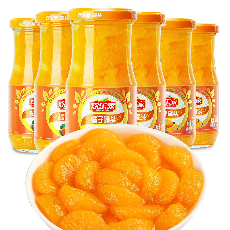 欢乐家橘子罐头256g*6瓶