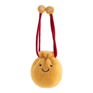 PANG GOM钱袋子束口袋黄金万两刺绣送礼毛绒包包玩偶可爱玩具手包