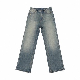 CHANSOAR 【白敬亭同款】复古美式怀旧蓝水洗宽松直筒微喇牛仔裤