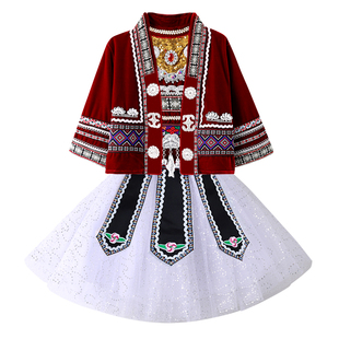 56个少数民族服装男女童红山果歌唱比赛苗族彝族名族风舞蹈演出服