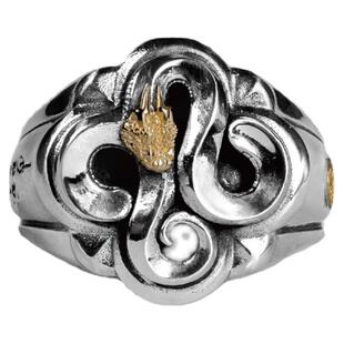 WUYIN无垠 无尽之环.新款混沌巨蛇戒指925银18K金限量发售 礼物