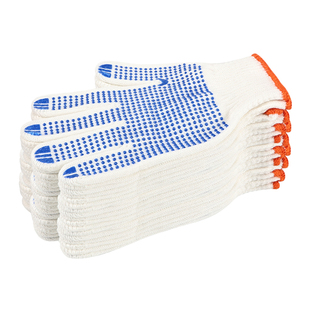 手套劳保工作耐磨冬季加绒棉线防滑加厚棉纱点胶防滑工地搬运干活