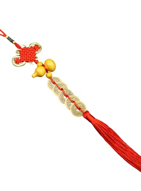 慈风阁纯铜五帝钱木葫芦门窗挂件