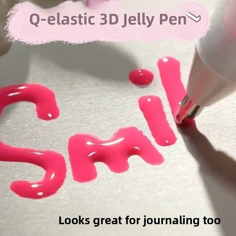 果冻笔3d立体轮廓笔小学生彩色荧光手账diy可爱创意玻璃涂鸦绘画