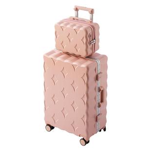 袋鼠高颜值行李箱子母箱粉色皮箱女款2025新款旅行拉杆赵露思同款
