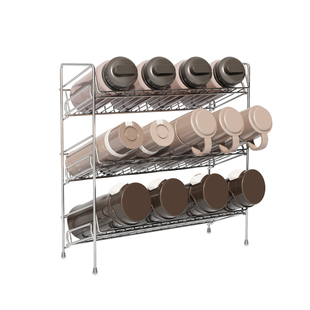 保温杯收纳架304不锈钢家用餐边柜桌面收纳杯架多层放杯子置物架