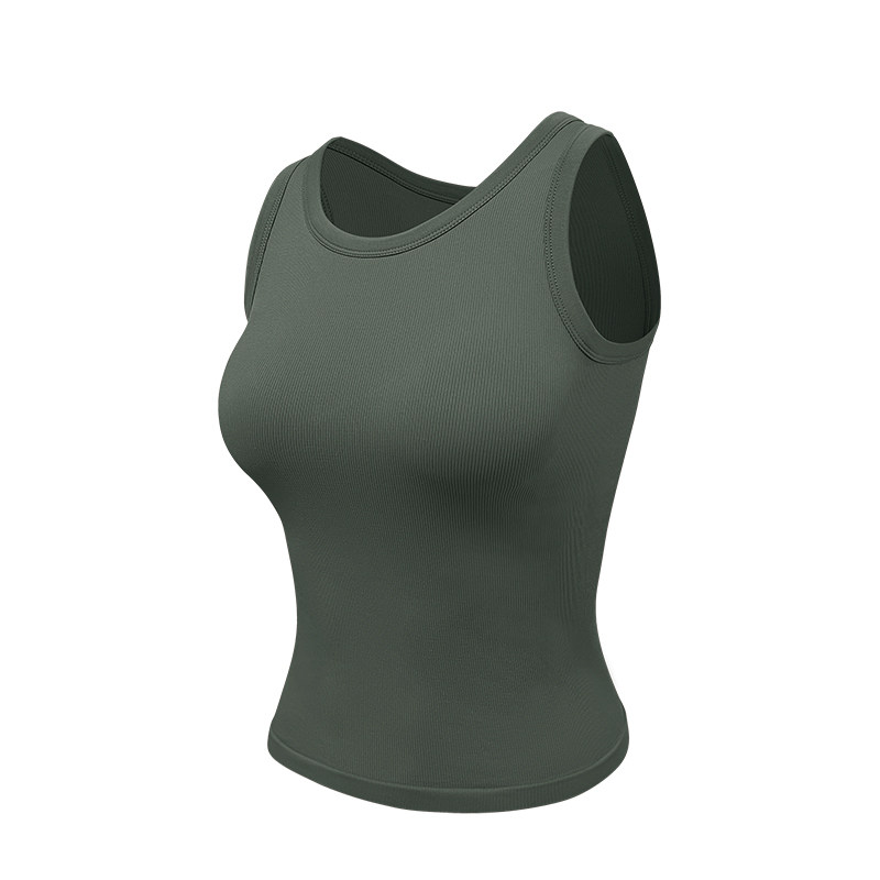 收副乳健身背心带固定胸垫瑜伽服运动背心