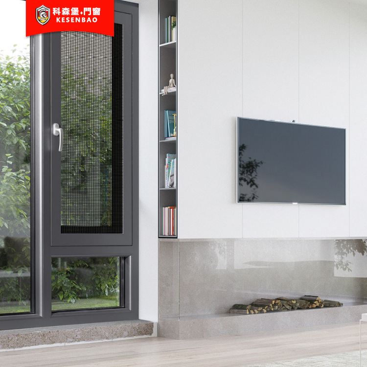 厂家批发120铝合金平开窗 别墅隔音断桥窗落地钢化玻璃封阳台窗