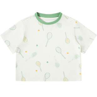Griny儿童短袖T恤春夏宝宝竹纤维牛油果家居服休闲上衣短裤衣服