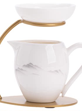 羊脂玉瓷一体茶滤茶水分离