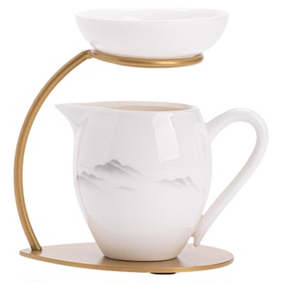 羊脂玉瓷茶漏茶滤高档陶瓷公道杯一体茶叶过滤网茶水分离懒人支架