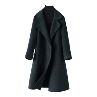 双面羊毛大衣女士中长款西装领气质羊毛妮子秋冬新款高端毛呢外套