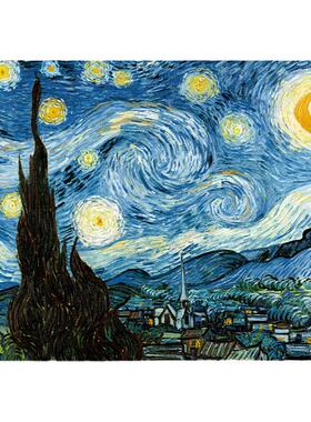 梵高鸢尾花星空丰收世界名画客厅