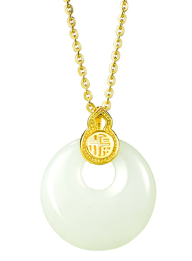 999纯银葫芦和田玉项链送妈妈