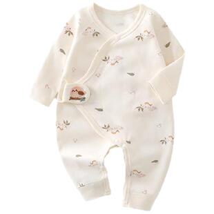木植新生儿连体衣纯棉无骨A类初生婴儿蝴蝶衣宝宝衣服2025新款