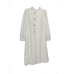 豪门阔太中古水貂气质皮毛一体立领长款貂皮大衣女环保皮草外套