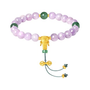 周大生转珠阁紫韵拂光金刚杵手串银S925紫锂辉石手链女友生日礼物