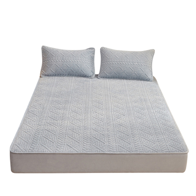 A类抗菌牛奶绒夹棉床笠