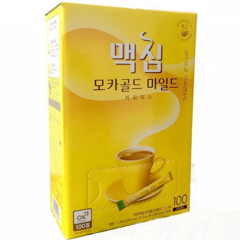 韩国咖啡maxim麦馨100条装黄麦馨