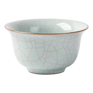 天青汝窑主人杯大号茶杯单个压手杯开片茶养茶盏陶瓷品茗杯高档