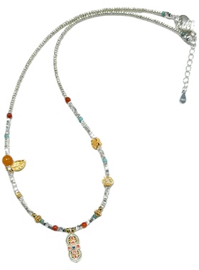 燕归桃椿国风纯银百搭小众项链女