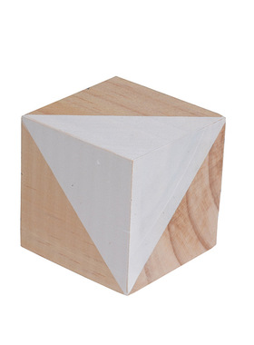 ins木质方块摄影奶茶黄色摆件