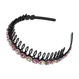 发箍水钻带齿压发防滑头箍女韩国水晶复古简约百搭外出发卡头饰品