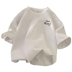 刺绣t恤男夏季美式复古男款衣服潮牌潮流半袖纯棉复古重磅短袖潮