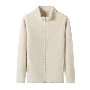 男士高端秋冬双面加厚摇粒绒外套保暖休闲立领开衫卫衣羊羔绒上衣