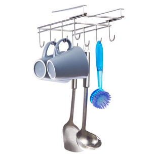 免打孔橱柜下置物架 304不锈钢柜门吊式下挂篮厨房吊柜悬挂收纳架