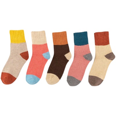 5双装秋冬兔羊毛加厚保暖女袜子