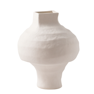 宋代美学中古侘寂风复古粗陶陶罐白色陶瓷花瓶水培落地摆件大肚高