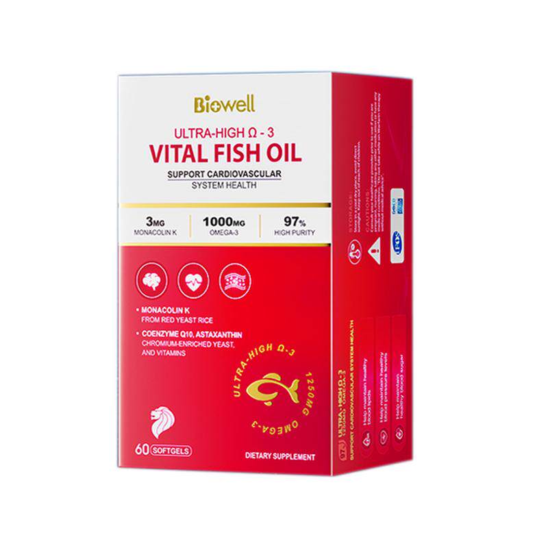 [6件]Biowell 圣库克红钻97%高纯度深海鱼油红曲米辅酶Q10血脂EPA