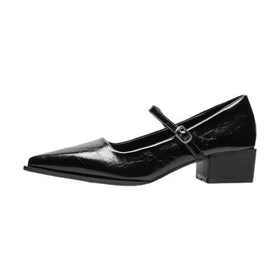 复古玛丽珍ins风尖头单鞋晚晚鞋