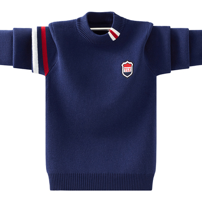 男童毛衣加绒加厚洋气2025新款