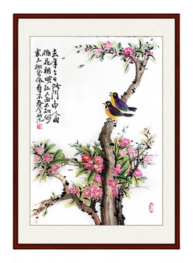 平墨斋手绘国画花鸟客厅玄关