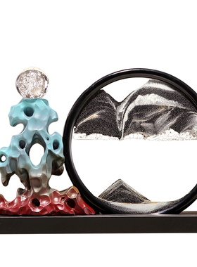 新中式石来运转流沙画创意摆件