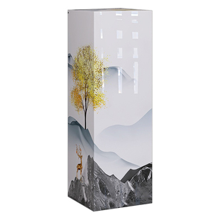 新中式室内户外庭院花架子客厅落地式岩板立柱花盆放置架边几角几