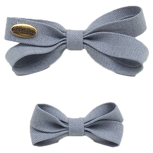 发夹女高级感布艺蝴蝶结金标碎发刘海夹侧边夹子BB夹鸭嘴夹发饰