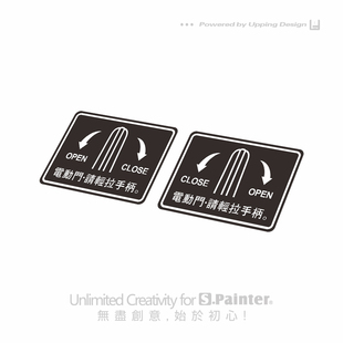 S.P原创奥德赛电动门贴纸 艾力绅自动门手柄车贴 MPV门拉手反光贴