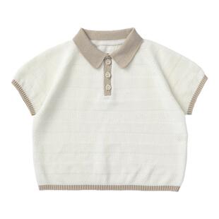 MARLMARL夏季新款日本制儿童短袖女童男童t恤knit polo shirts