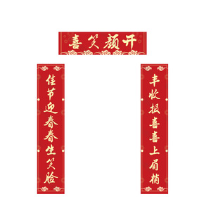 2025蛇年春节烫金黑字年画对联家用福字门神新年春联年货大全发批